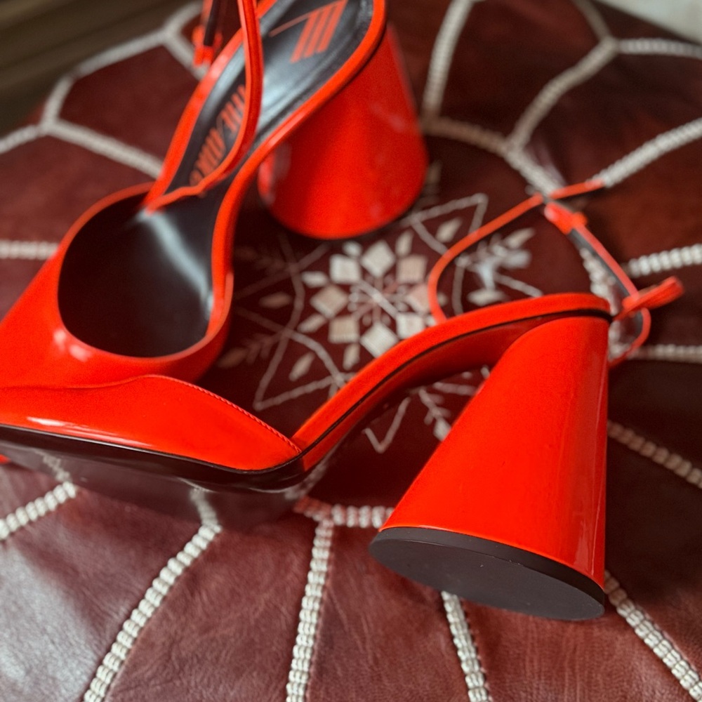 Rare ATTICO  Orange leather sandals heels pumps - Picture 8 of 15
